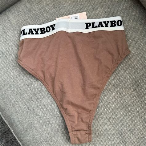 Playboy Intimates Sleepwear Playboy Brown Logo High Waisted