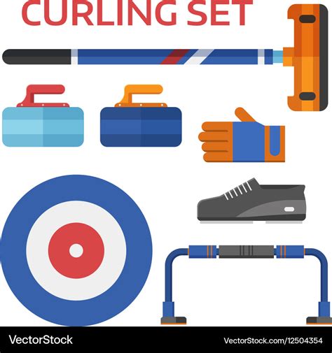 Stock Vektor „Curling Equipment Set Collection Elements, 43% OFF