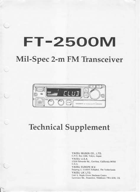 Pdf Yaesu Ft M Technical Supplement Dokumen Tips