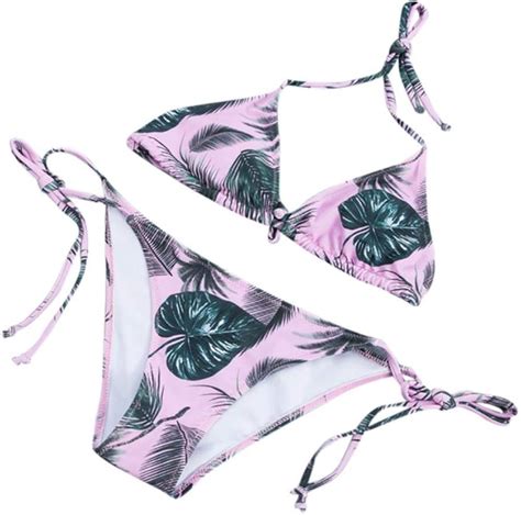 Bikini Con Estampado De Hojas Vendaje Para Mujer Bohemia Bikinies Push Up Pad Swimwear Swimsuit