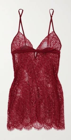 Coco De Mer Astrantia Satin Trimmed Corded Leavers Lace Chemise