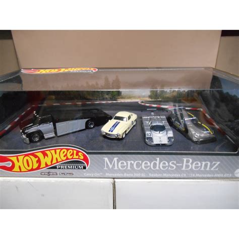 Mercedes Benz 300sl Sauber C9 Amg Gt3 Carry On 1 64 Hot Wheels Premium Set Bcn Stock Cars