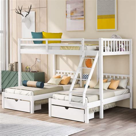 Amazon Harper Bright Designs Full Over Twin Triple Bunk Bed With