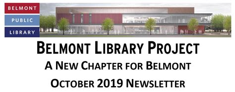 Belmont Library Project Newletter: October 2019 – Belmont Library ...