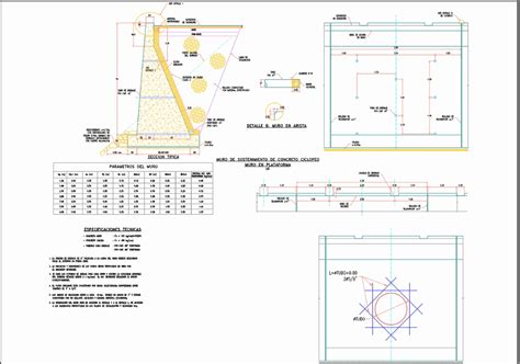 Muro De Contencion Por Gravedad En Autocad Cad 113 Mb Bibliocad