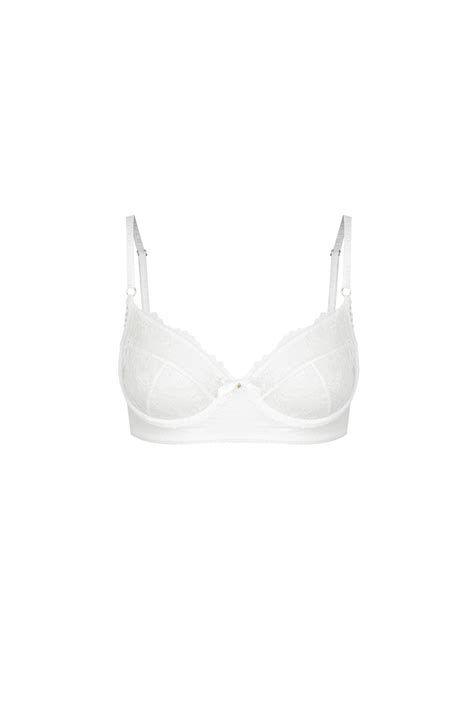 White Lace Balconette Bra Flirty Floral Detailing Kotomi