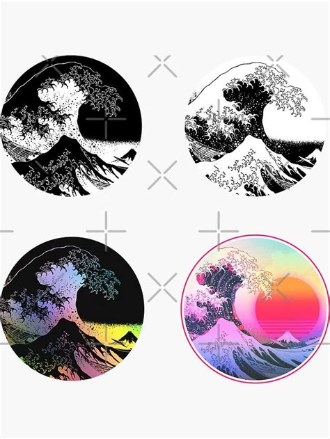 Great Wave Sticker By Ind3finite Great Wave Aesthetic Stickers Stickers