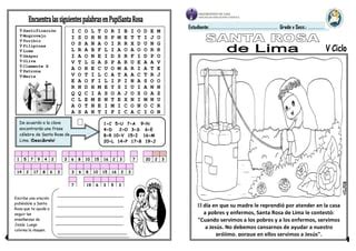 FICHA SANTA ROSA DE LIMA 5º Y 6º GRADO PRIMARIA PPT