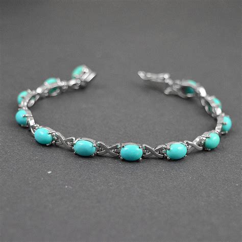 Natural Blue Turquoise Bracelet With 925 Sterling Etsy