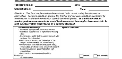 Teacher Observation Form Fill Out Printable Pdf Forms Online