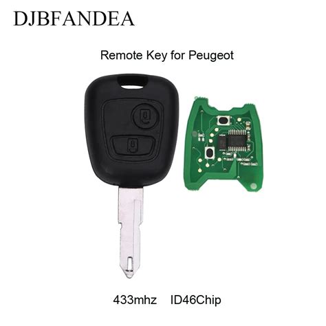 DJBFANDEA 2 Button 433mhz Car Remote Key For PEUGEOT 206 207 Complete