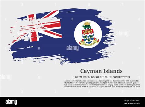 Cayman Islands Flag Grunge Brush And Text Poster Vector Stock Vector