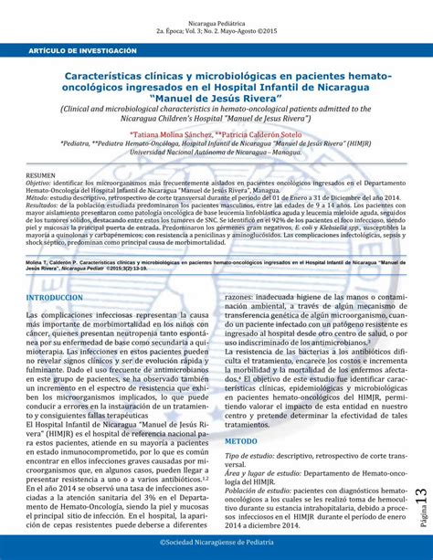 Pdf Caracter Sticas Cl Nicas Y Microbiol Gicas En Pacientes Hemato