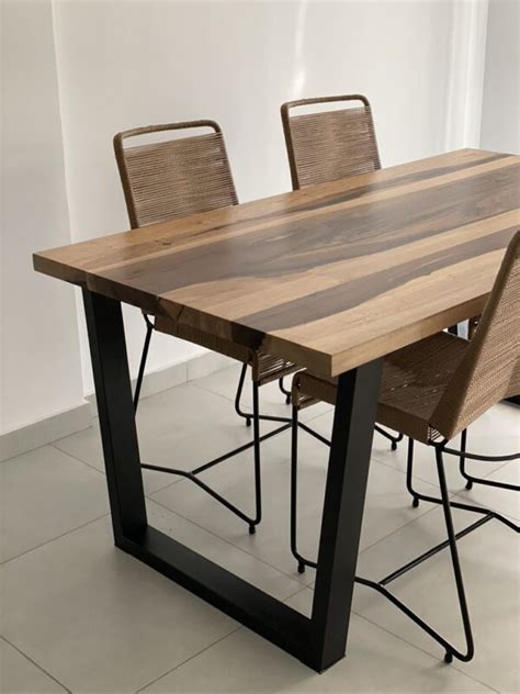 Mesa Mediterr Neo Madera Maciza Guayubira Y Hierro