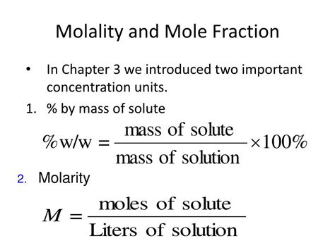 PPT - Molality and Mole Fraction PowerPoint Presentation - ID:259070