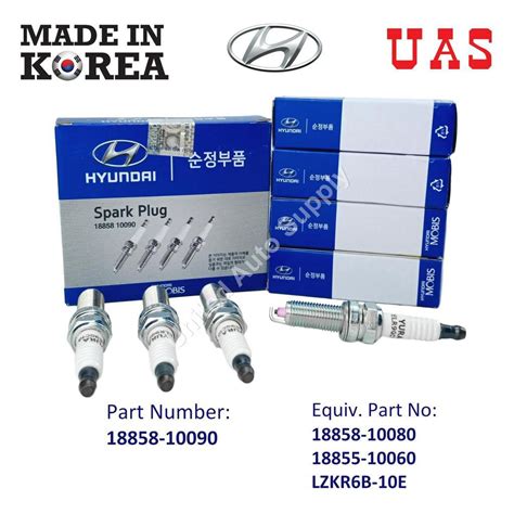 HYUNDAI Spark Plug 18858 10090 LZKR6B 10E ELR9QC10 YURA For HYUNDAI