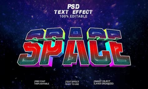 Espacio D Efecto De Estilo De Texto Editable Archivo Psd Premium Con