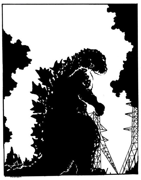 Godzilla Black and White Logo - LogoDix