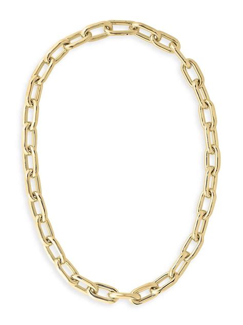 Roberto Coin K Gold Paperclip Necklace In Metallic Lyst