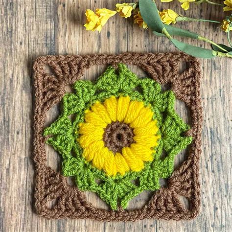 Free Crochet Flower Granny Square Patterns Made By Gootie