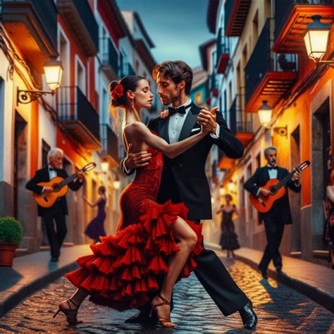 Passionate Tango on Spanish Street at Twilight | AI Art Generator ...