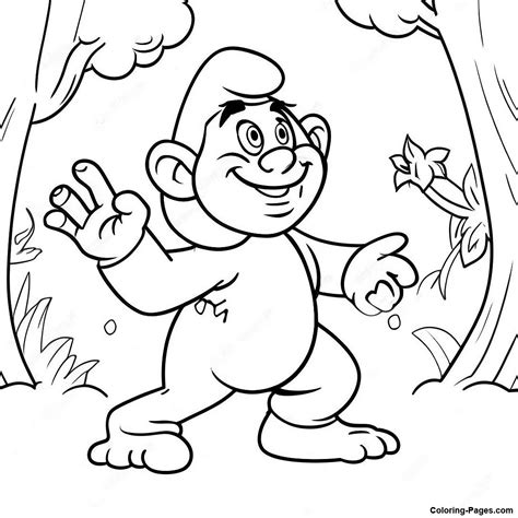 Gargamel Chasing Smurfs Coloring Page Coloring