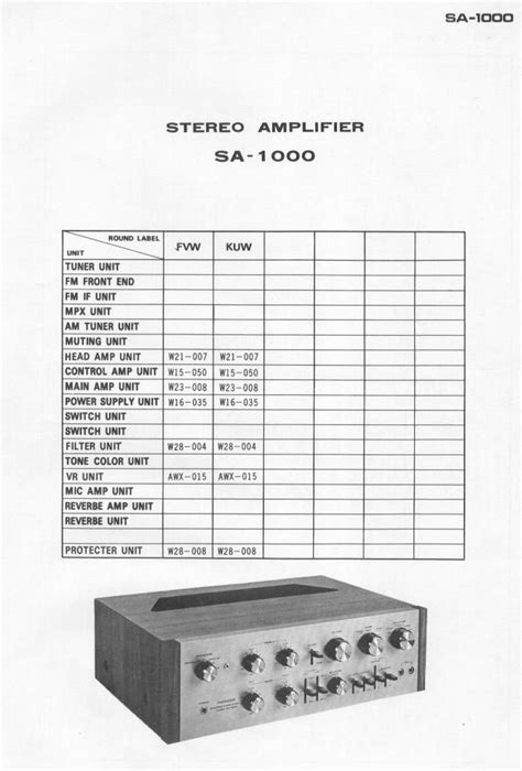 Free Audio Service Manuals - Free download pioneer sa 1000 schematic