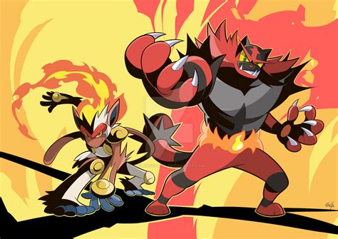 Commission Infernape And Incineroar By Glaucosilva On Deviantart