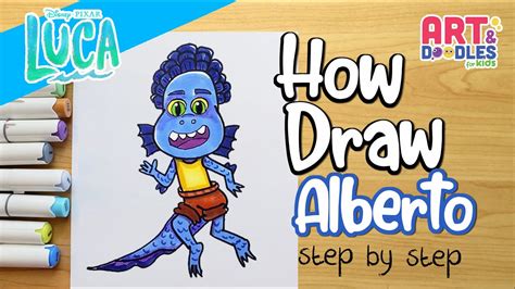 How To Draw Alberto Sea Monster Disney Pixar Luca Youtube