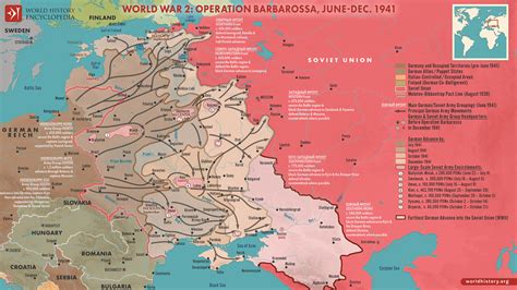Map of Operation Barbarossa, June - December 1941 - World History