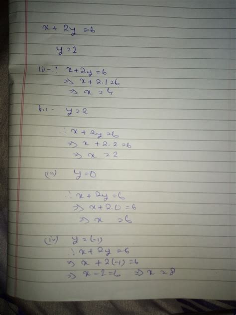 Find 4 Different Solutions Of Equation X 2y 6