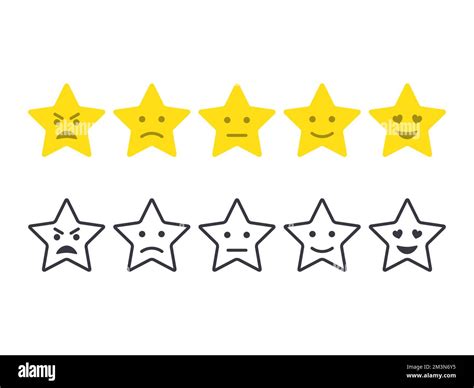 Comentarios Emoticono Estrellas Set De Sonrisas Survey Stars