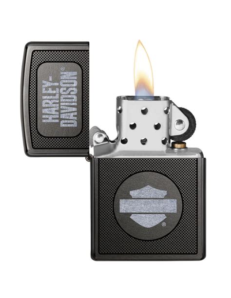 Isqueiro Harley Preto Grava O A Laser Zippo