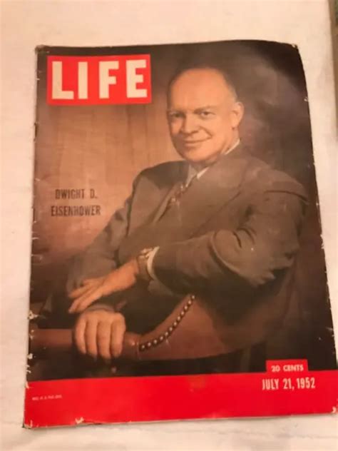 1952 JULY 21 1952 Life Magazine Dwight D Eisenhower Cover 6 37