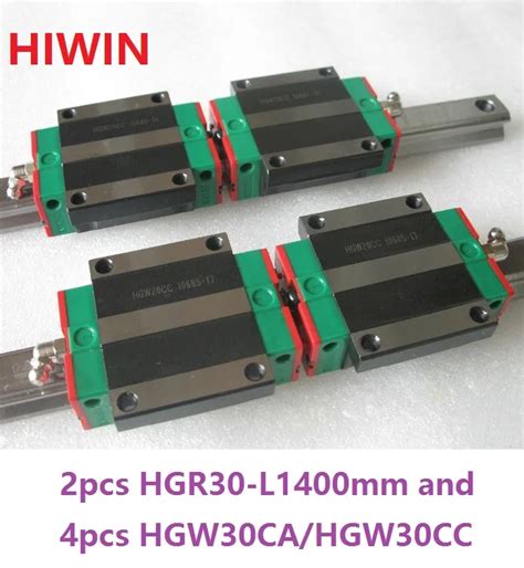 2pcs 100 Original Hiwin Linear Rail HGR30 L 1400mm 4pcs HGW30CA