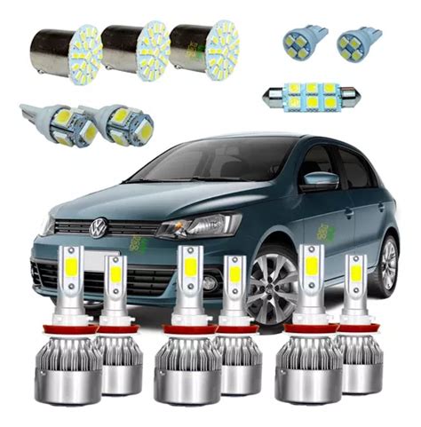 Kit Super Led Gol G5 G6 G7 G8 Farol Alto Baixo E Milha Leds