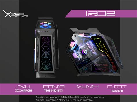 Gabinete Xzeal Ir Argb Micro Atx Cristal Templado