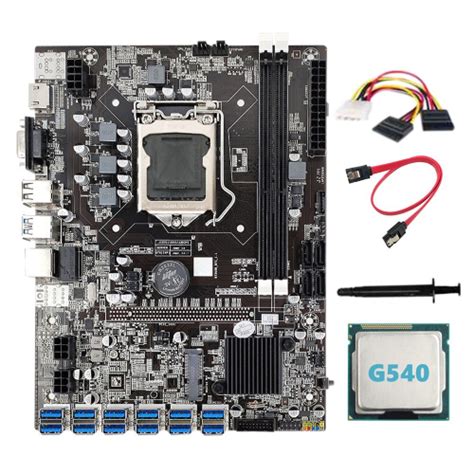 B75 ETH Mining Motherboard 12 PCIE To USB With G540 CPU 4PIN To SATA