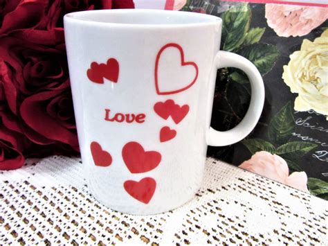 Valentines Mugs Hearts Love Porcelain By Porcelainchinaart