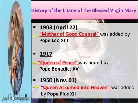 Litany Of The Blessed Virgin Mary Ppt