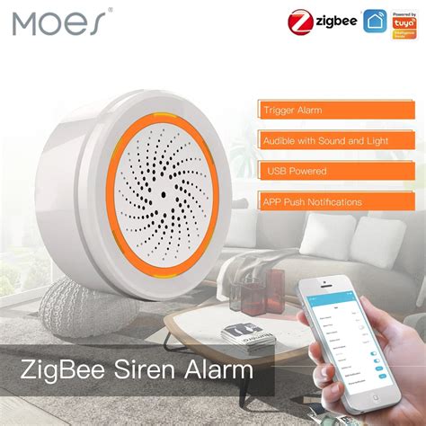 Moes Tuya Zigbee Smart Sound And Light Siren Sensor Db Smart Life