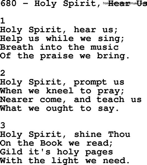 Adventist Hymnal Song 680 Holy Spirit Hear Us With Lyrics Ppt