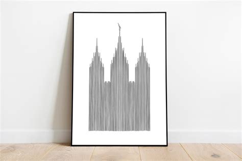 Salt Lake Temple Line Art LDS Wall Art Church of Jesus - Etsy