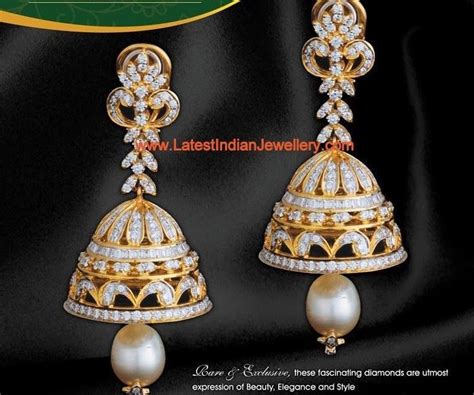 Designer Diamond Jhumka Earrings