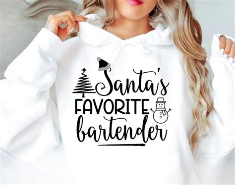 Santa S Favorite Bartender Svg Png Christmas Shirt Svg Beer Svg