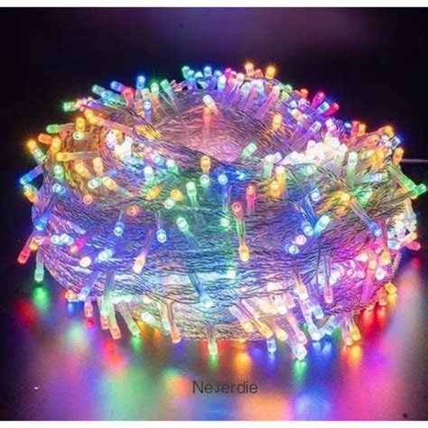 Cordão de Luz Natal Pisca 100 Led 9m 8 Funções Fio Transparente