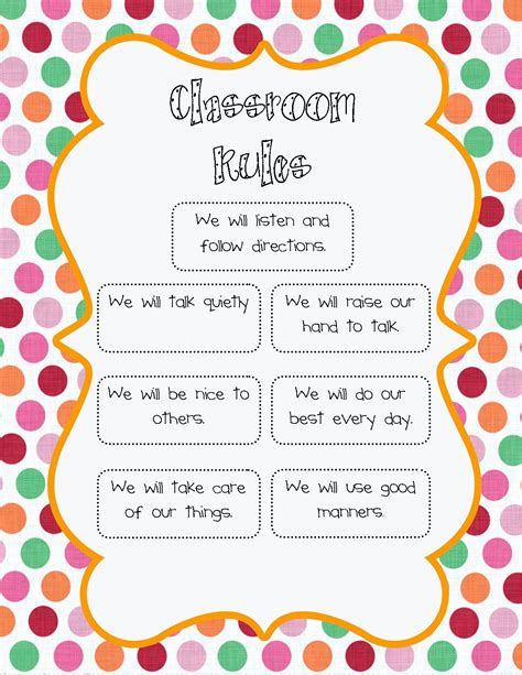 Classroom Rules And Procedures Mrs Maners First Grade