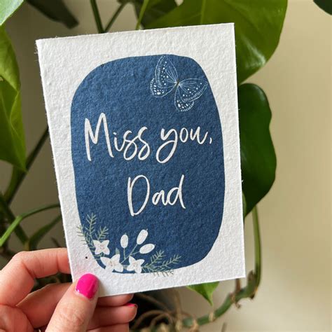 I Miss You Plantable Seeded Father S Day Card Sweetlove Press Personalised Prints Funny