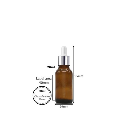 Ml Amber Glass Dropper Bottle Aluminium Silver Pipette