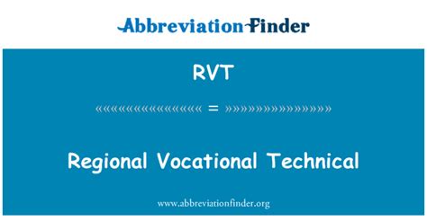 rvt stands  regional vocational technical abbreviation finder